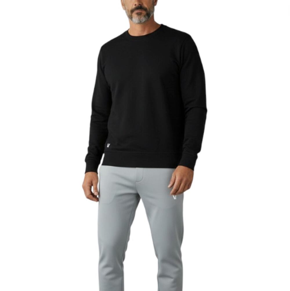 VUORI Ponto Performance Crew Top Pullover Sz L Black Everyday Outdoor Streetwear